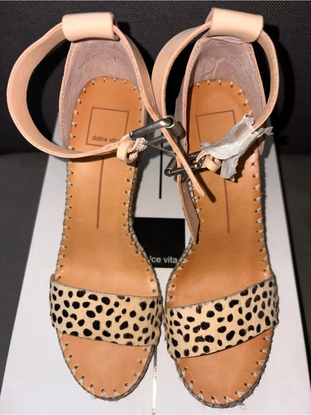 Dolce Vita Leopard-Print and Nude Espadrille Wedges